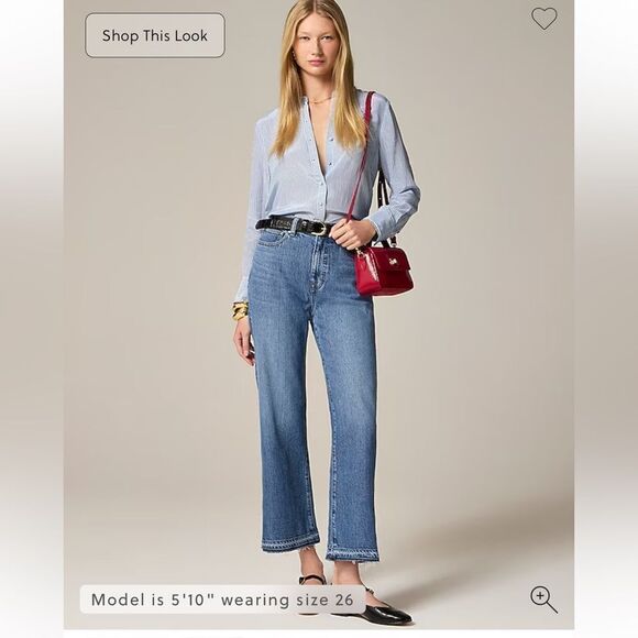 J Crew High Rise ‘96 Kickout Jean Classic Blue Denim Jeans sz28- NWT - Picture 1 of 12